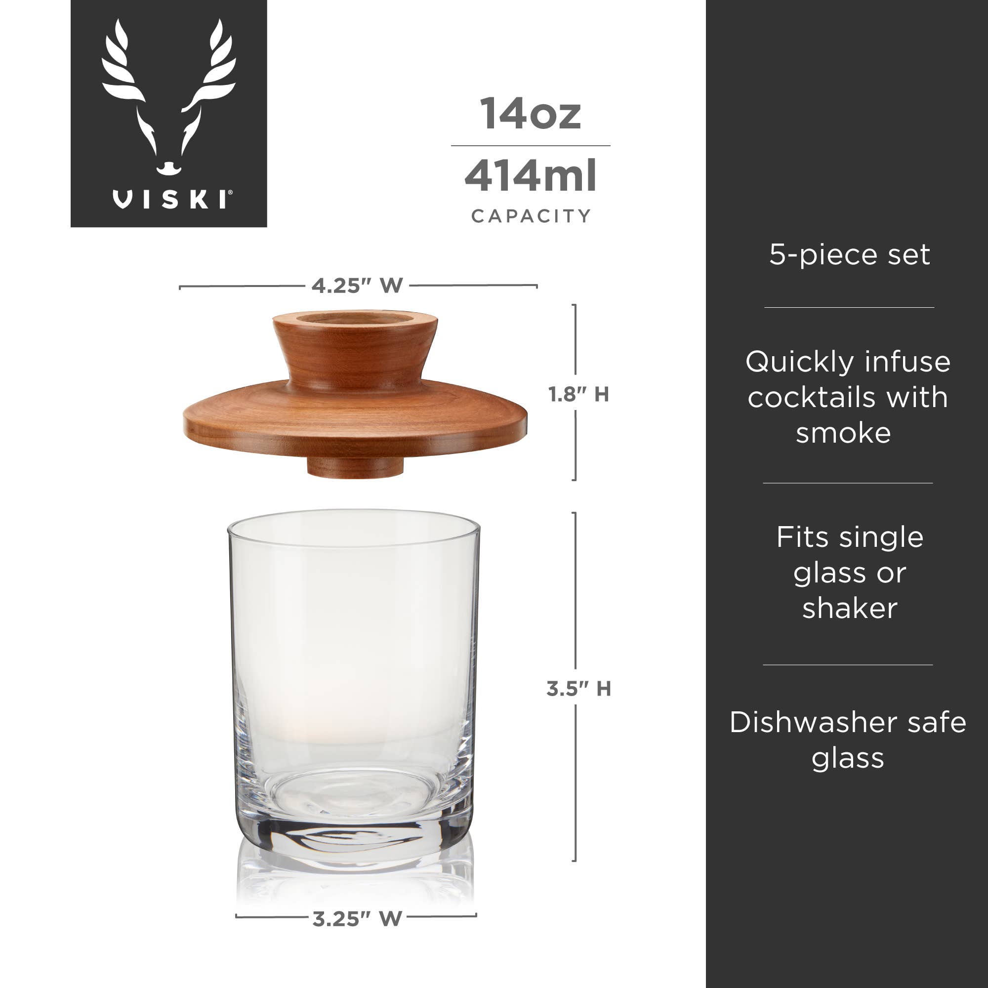 Viski - Wholesale Bar Tool - Old Fashioned Smoker Kit with Torch Alchemi™6