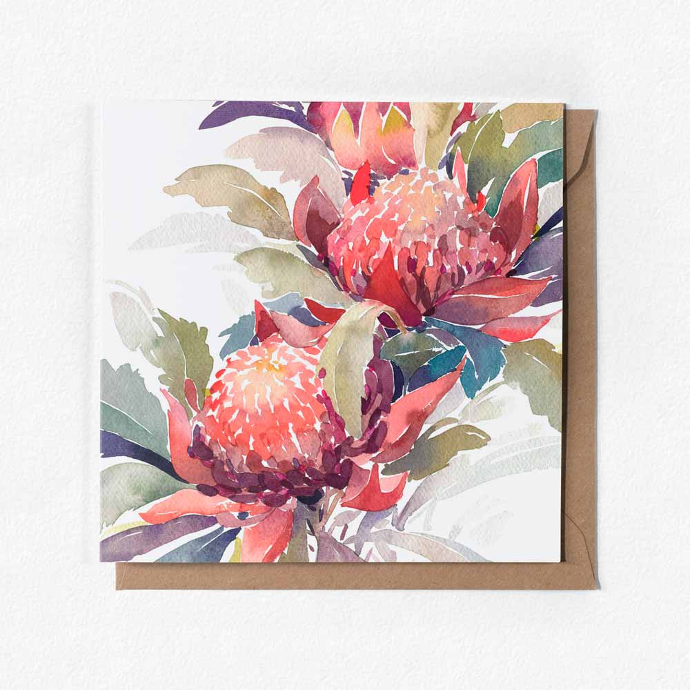 Natalie Martin | Australian Watercolour Artist - Wholesale Everyday Greeting Card - Australia Birth Flower Greeting Card Sample Pack12