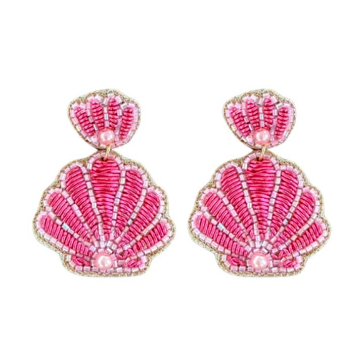 Seashell Earrings in Pink for wholesale by Beth Ladd Collections