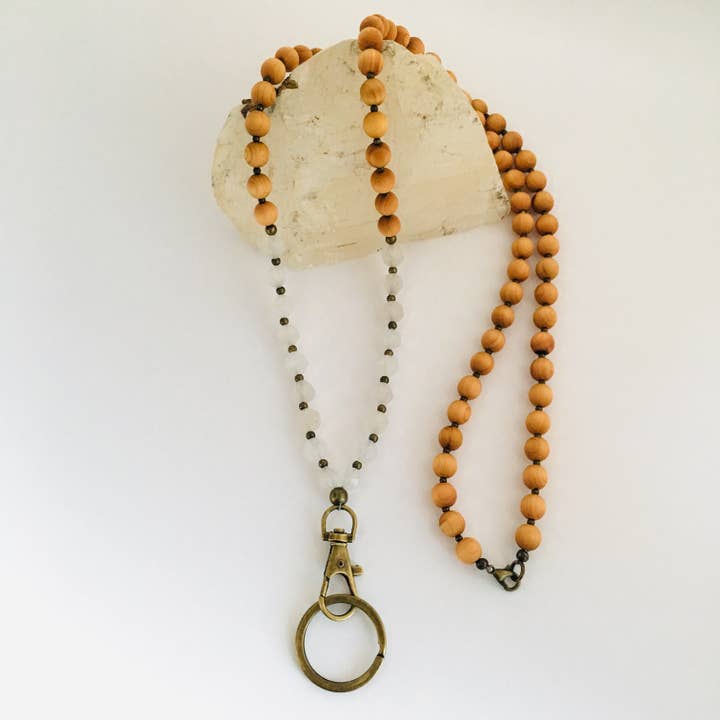 Stone & Wood Beaded Lanyard for wholesale by HL Stacks