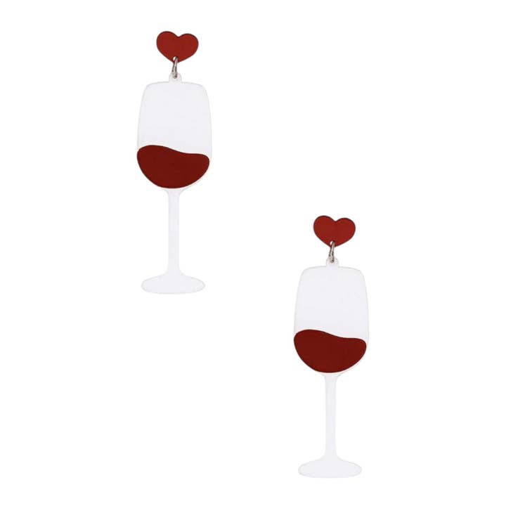 Boucles d'oreilles pendantes emblématiques en verre à vin pour la vente par LA Jewelry Plaza