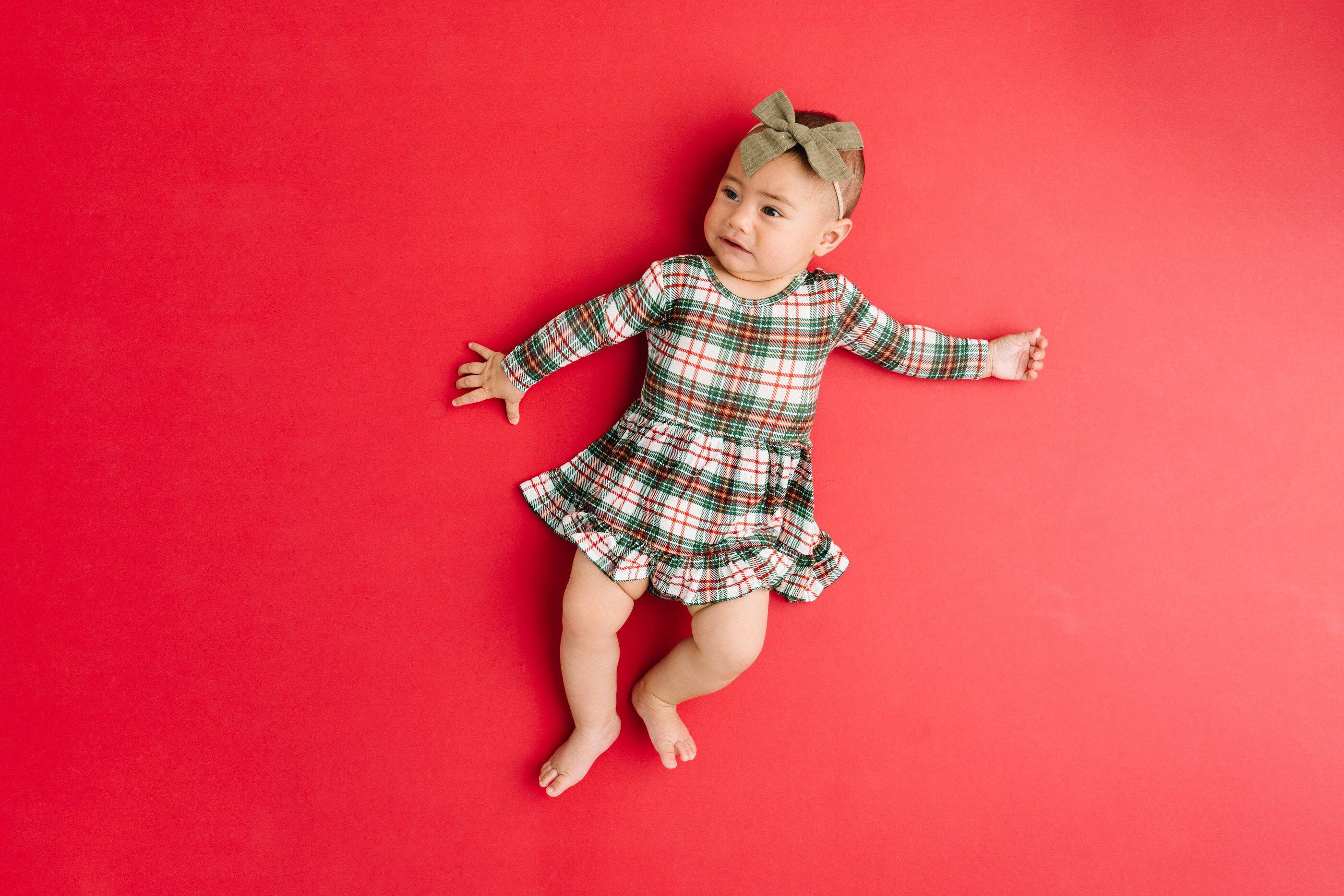Little One Shop - Wholesale Dress - Baby - Christmas Plaid Bodysuit Bamboo Dress5