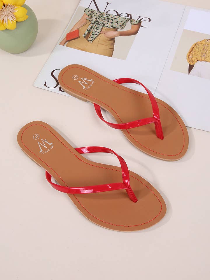 BELLICY / Cink-me - Wholesale Flip Flops - Women's - Shiny strap flip-flops, DM88C2