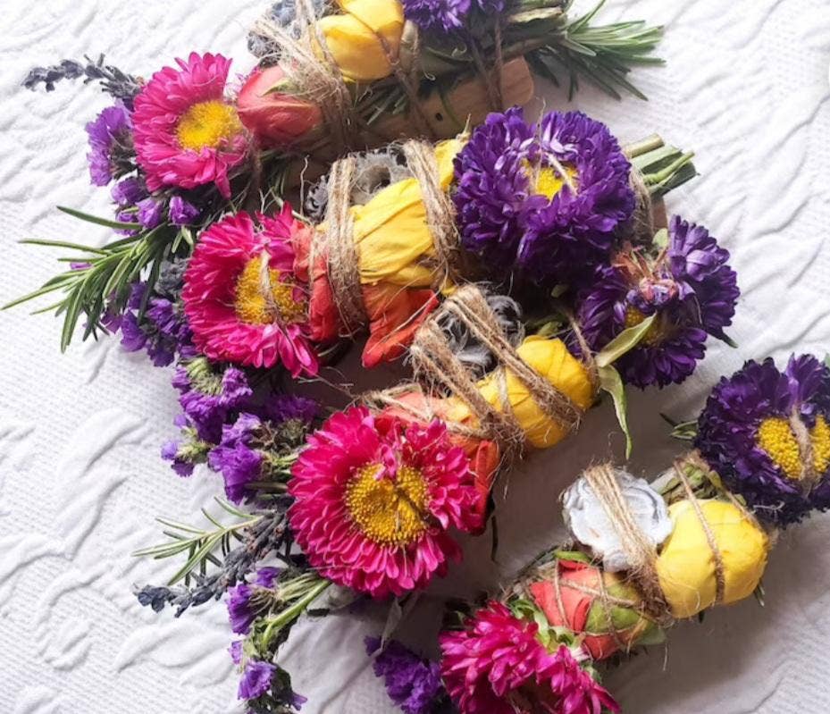 CharlieHaze - Vente Bâton de sauge - Agate Géode, Palo Santo, sauge, romarin, lavande et fleur1