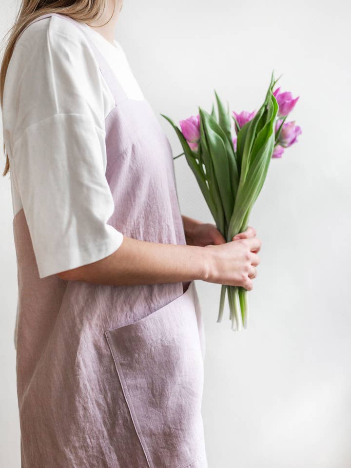 Japanese linen apron for wholesale by AmourLinen