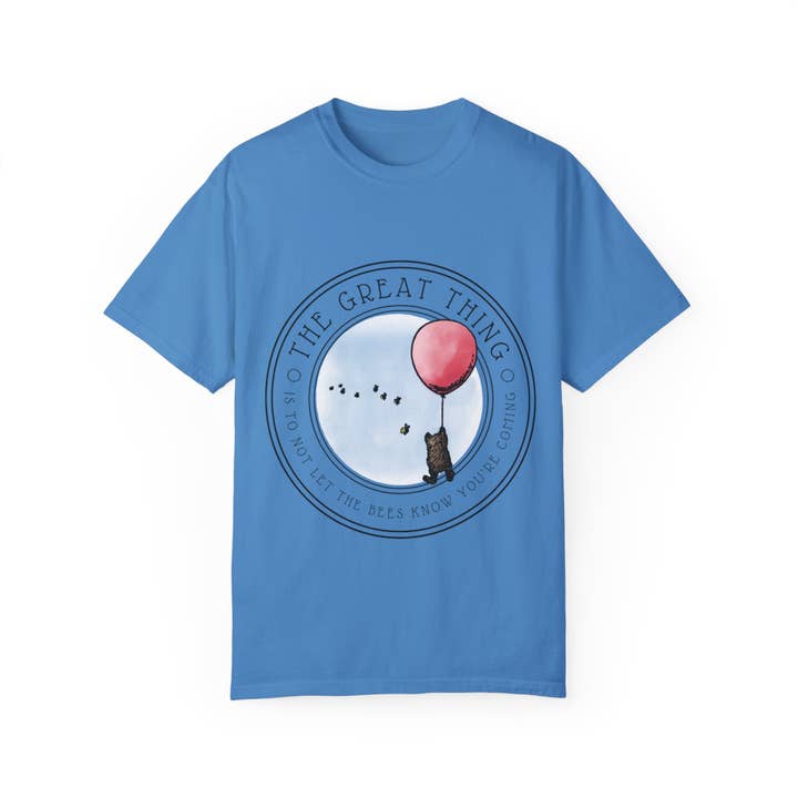 Terry Heath Art – wholesale T-shirts med screentryck – Unisex – Klassisk Nalle Puh litterär T-shirt, A Milne Citat The Great Thing, Bookish present till bokälskare, Bookworm