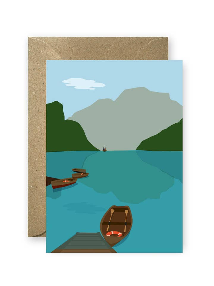 Tarjeta postal de Pragser Wildsee para venta al por mayor de Linienwerk