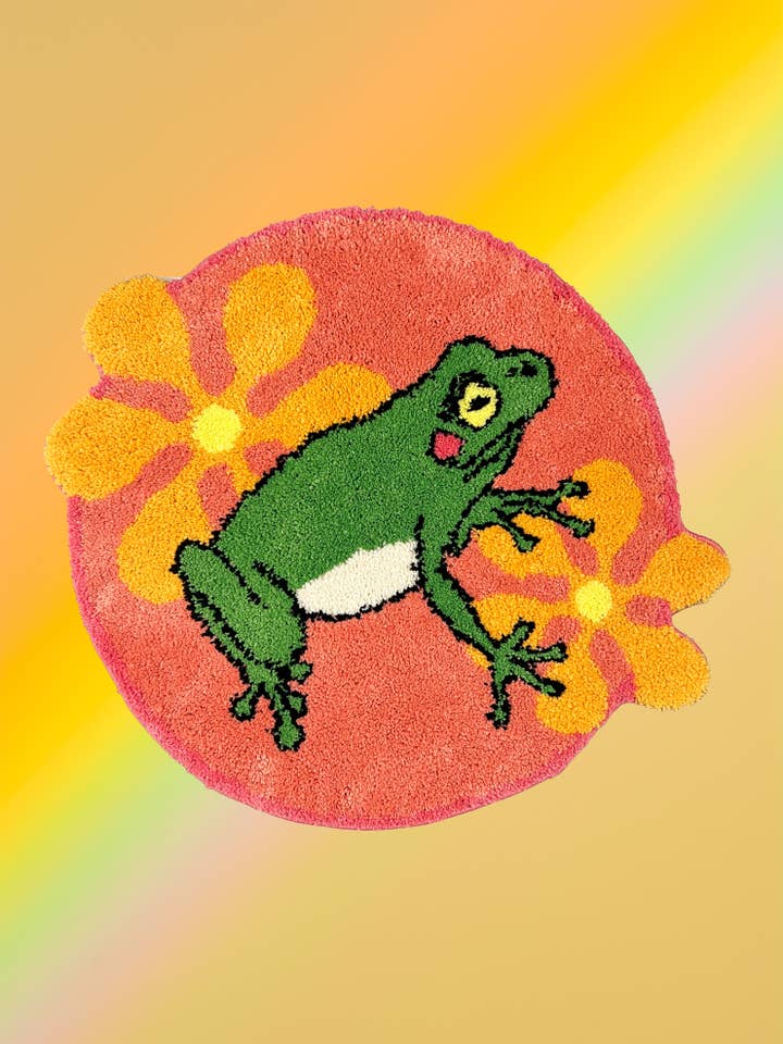 Frog Design 100% Polyester Area Rug for wholesale by A Shop of Things