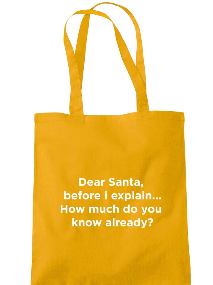 Kära jultomten, Innan jag förklarar.. Tygväska S1392 för wholesale av Illustrated Identity