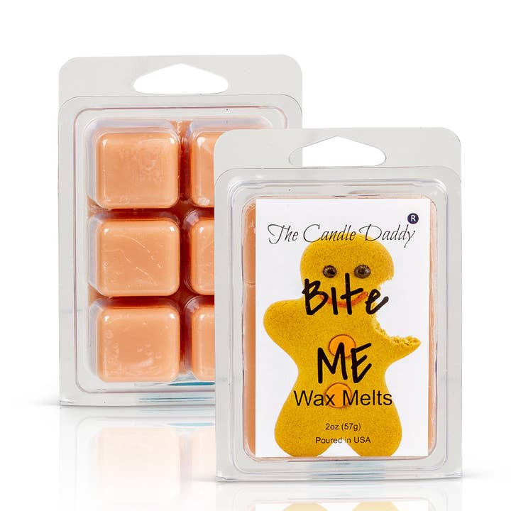 Bite Me - Funny Christmas Gingerbread Cookie Scented for wholesale by The Candle Daddy