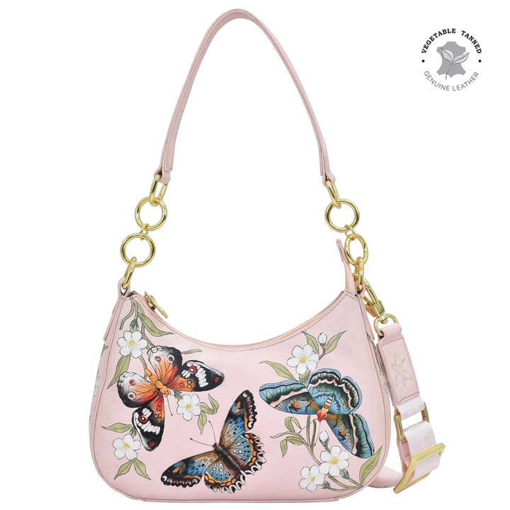 Petit cabriolet Hobo en cuir peint à la main - 701 pour la vente par Anuschka | Vanya Lara (USA)