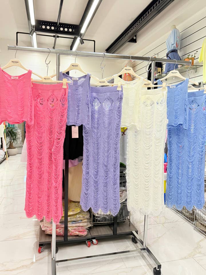 Chilli Girl Collection - Wholesale Top & Skirt Set - Women's - Crop vest top and maxi skirt beach cover set 2