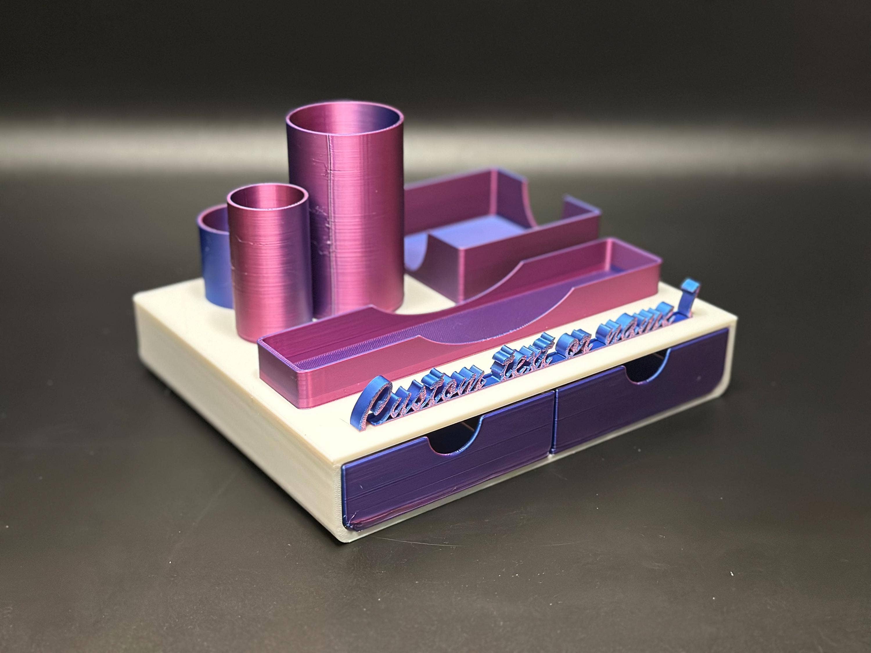 <3 Studio - Wholesale Desk Organizer - Office Desk Storage with Custom Name Plate2