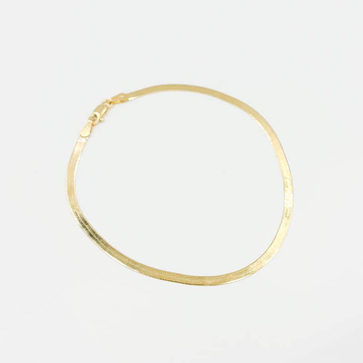 024G2CPY4L001Bracelet. 14k Solid Yellow Gold Herringbone Bracelet for wholesale on Faire2