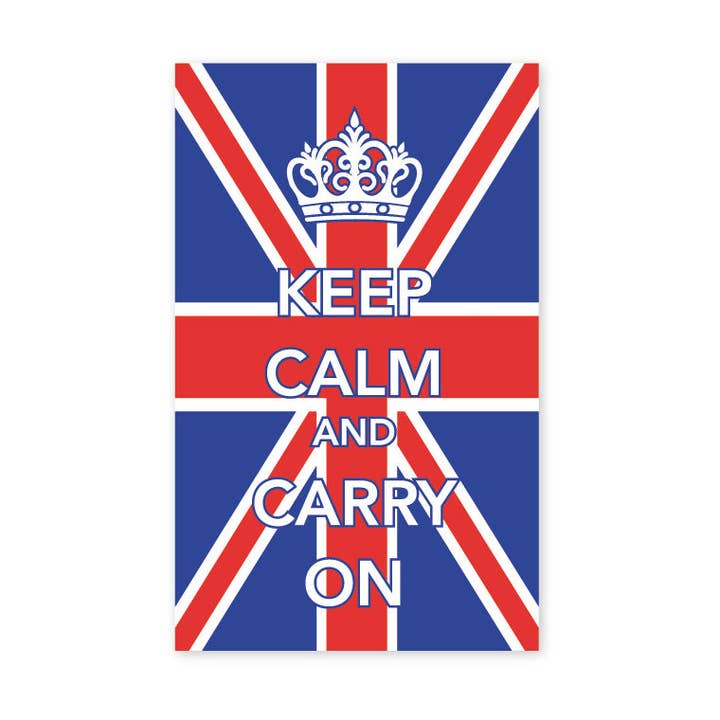 Keep Calm and Carry On Union Jack Sticker for wholesale by Eurostick