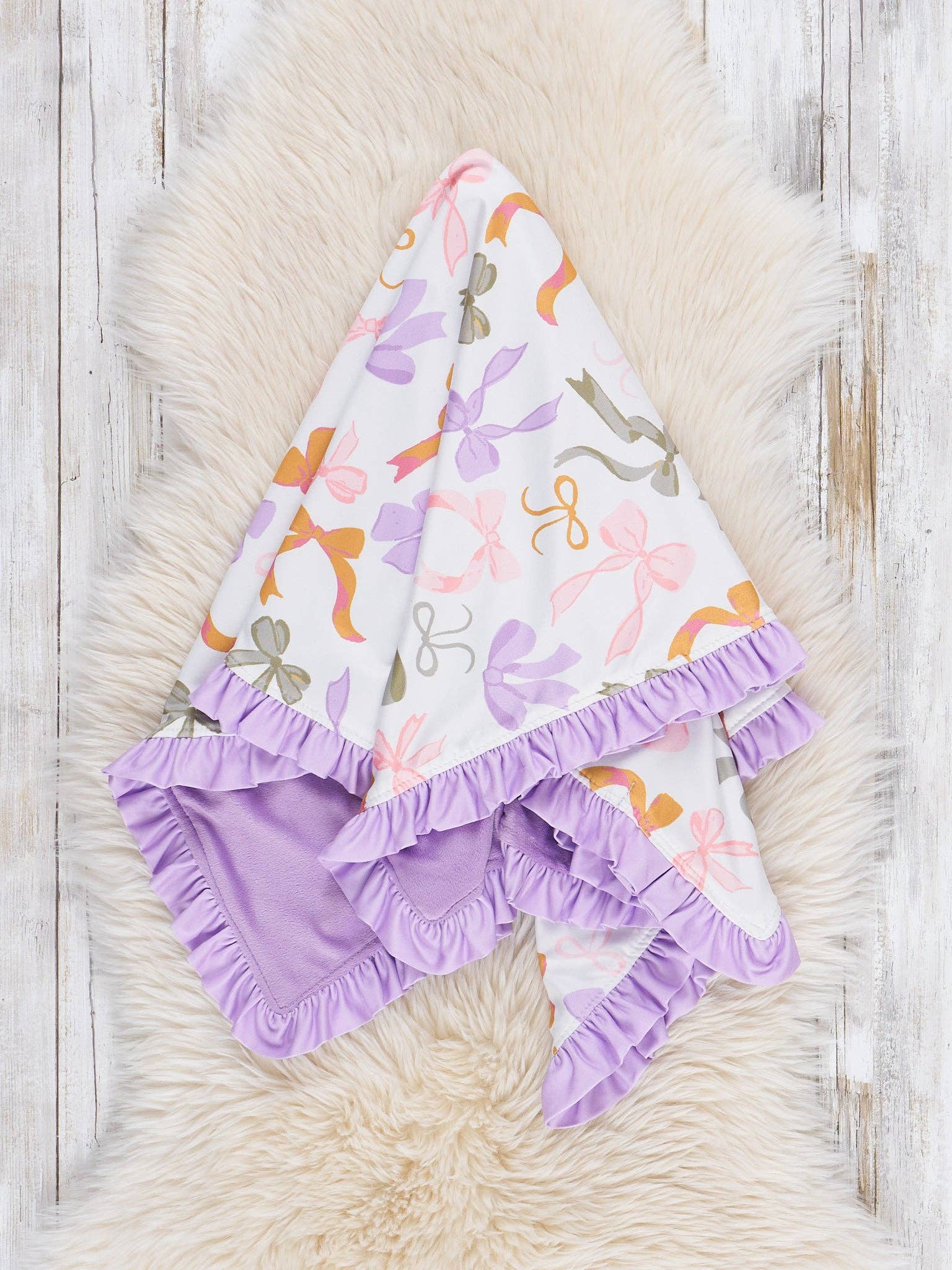 Marie Nicole Clothing - Wholesale Bedding Blanket - Kids & Baby - Bundle of Bows Minky Blanket