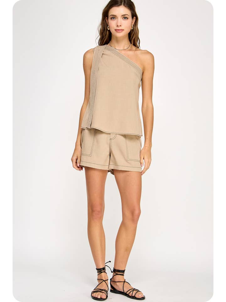 Strut & Bolt - Vendita all'ingrosso Camicetta - Donna - Top monospalla con dettaglio di cucitura superiore
