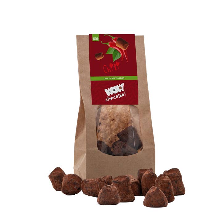Chili Chocolate Truffles - Biodegradable bag 130g for wholesale by WOW Chocolao! - UK Warehouse
