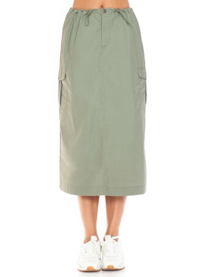 CC Wholesale Clothing – Engroshandel Nederdel - Dame – Cargo nederdel med midiskørt med snor