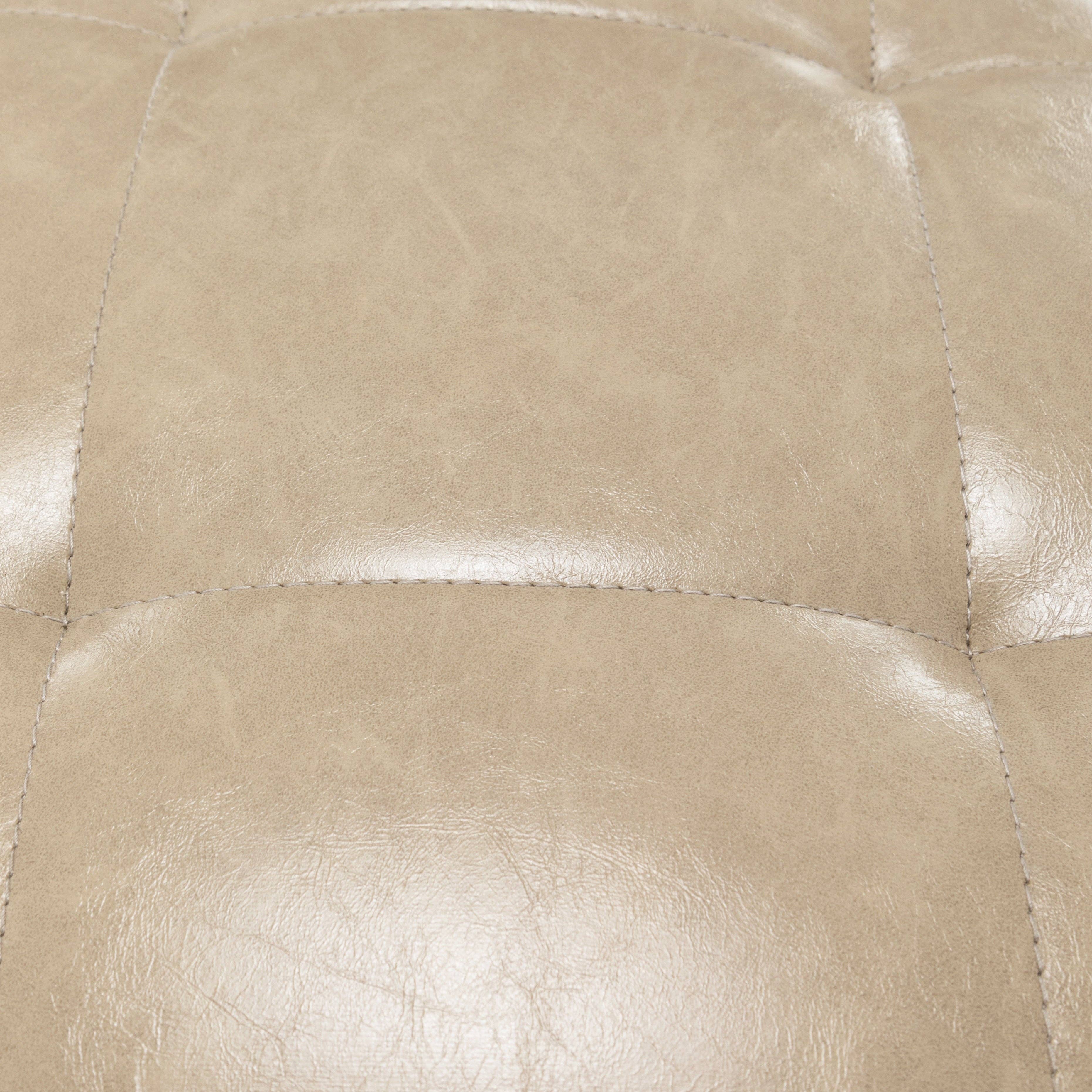 Orange County Decor - Wholesale Stool - Round Storage Bar Stool Set Of 2, Khaki Faux Leather Height Adjustable Barstool, 360 Counter Height Swivel Stool, Armless Bar Chair With Metal Frame For Kitchen Counter Dining Living Room Khaki Set28