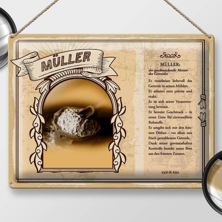 Femer - Wholesale Sign - Müller Meister des Grain Deco 40 x 30 cm Tin Sign Professions1