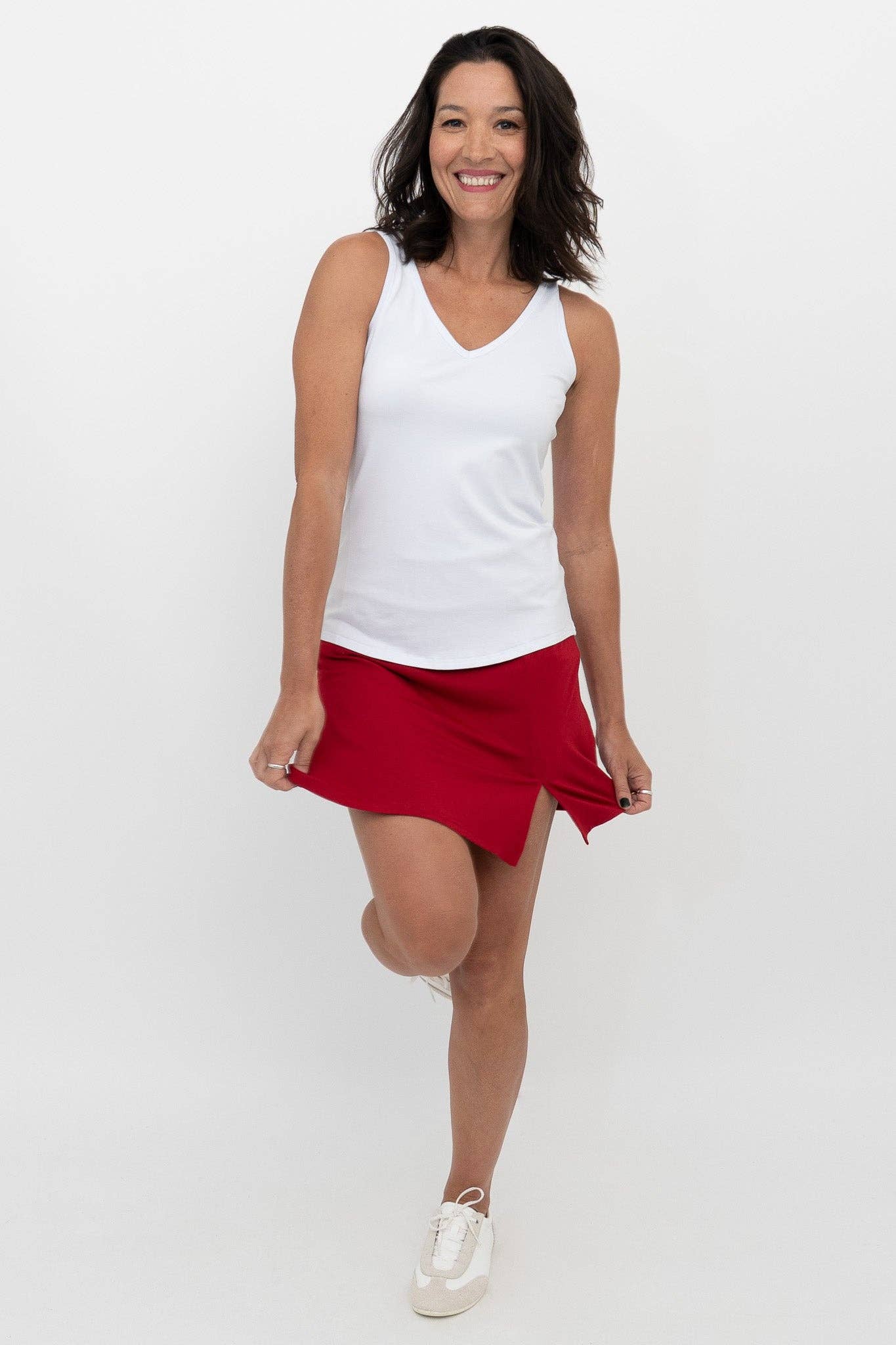 Blue Sky Clothing Co LLC - Vente Jupe-short – femme - Jupe-short Melly, rouge à lèvres, bambou2