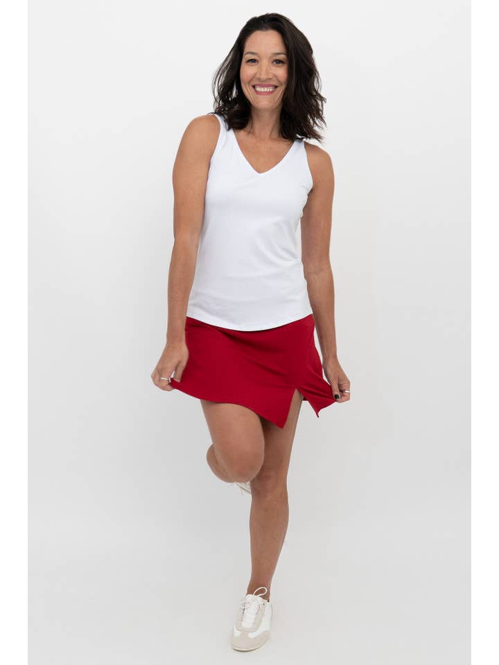 Blue Sky Clothing Co LLC - Wholesale Broekrok - Dames - Melly Skort, Lipstick, Bamboe2