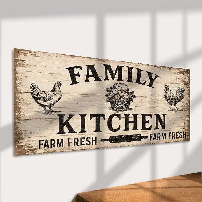 Cartel de Metal para Cocina Familiar – Decoración Rústica de Campo Fresca de Granja para venta al por mayor de The British Metal Signs Company