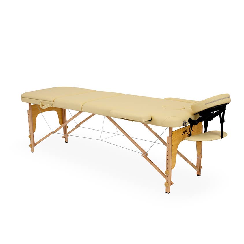 ACUS MED - Wholesale Lichaamsmassage-apparaat - Massagebank Kora 60 cm vouwbaar hout drie-delig - beige3