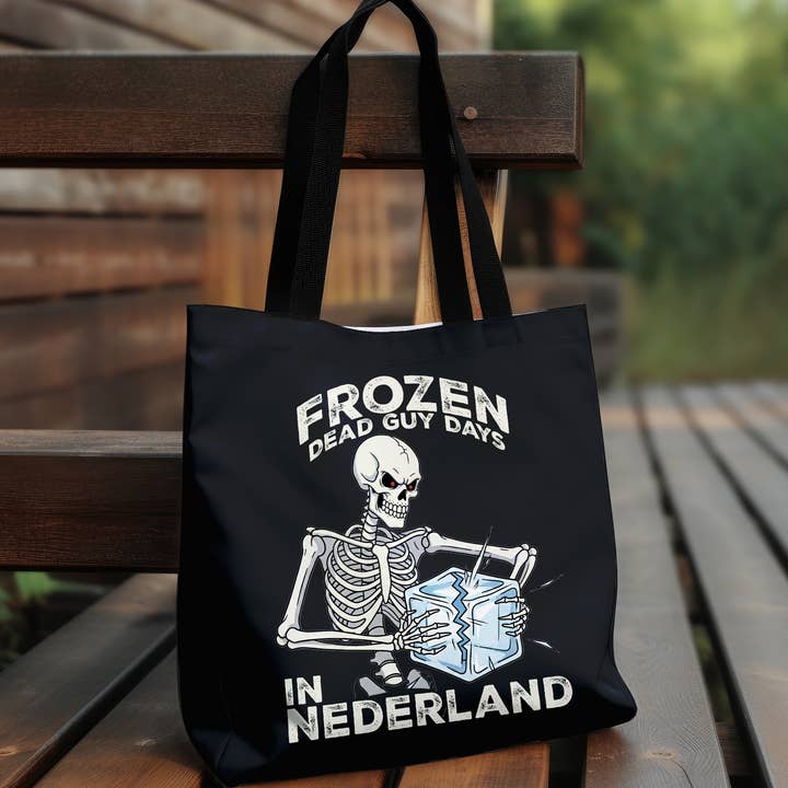 Frozen Skeleton In Ice Block Tote Bag Winter Festival Carry for wholesale by Vivtrek