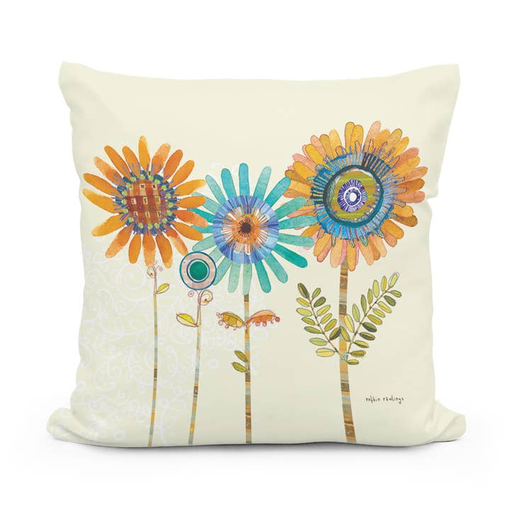 Pillow - Summer Sunflowers - indoor / outdoor cushion for wholesale by Magnolia Casual