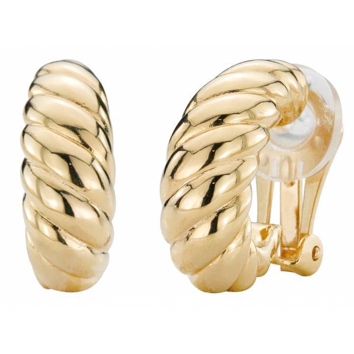 Traveller Clip earrings - gold plated for wholesale by Hollander Jewels B.V.
