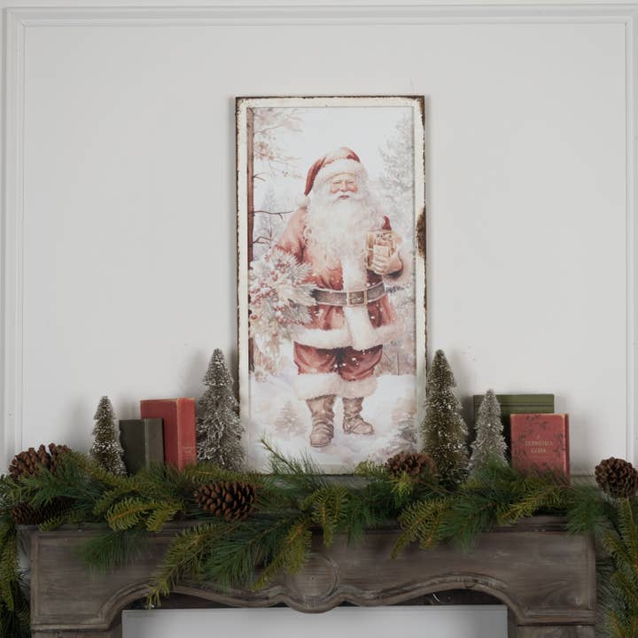 28" KERSTMAN MET KRANS PRINT voor wholesale door Ragon House
