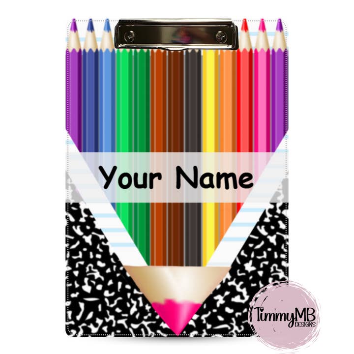 Colored Pencil Notebook Split - Custom Clipboard for wholesale by TimmyMB Designs