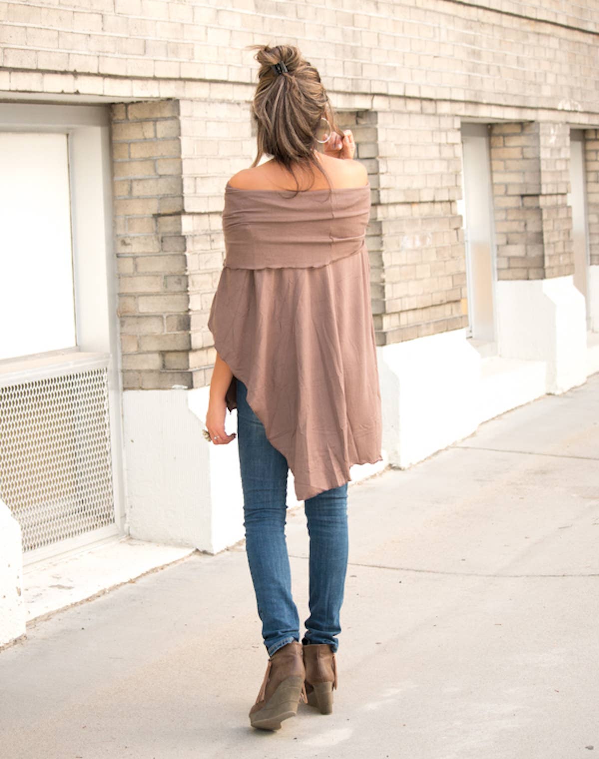 Hipster Row - Wholesale Poncho - Women's - Off-Shoulder Poncho2
