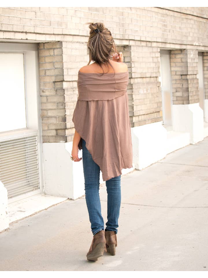 Hipster Row - Wholesale Poncho - Women's - Off-Shoulder Poncho2