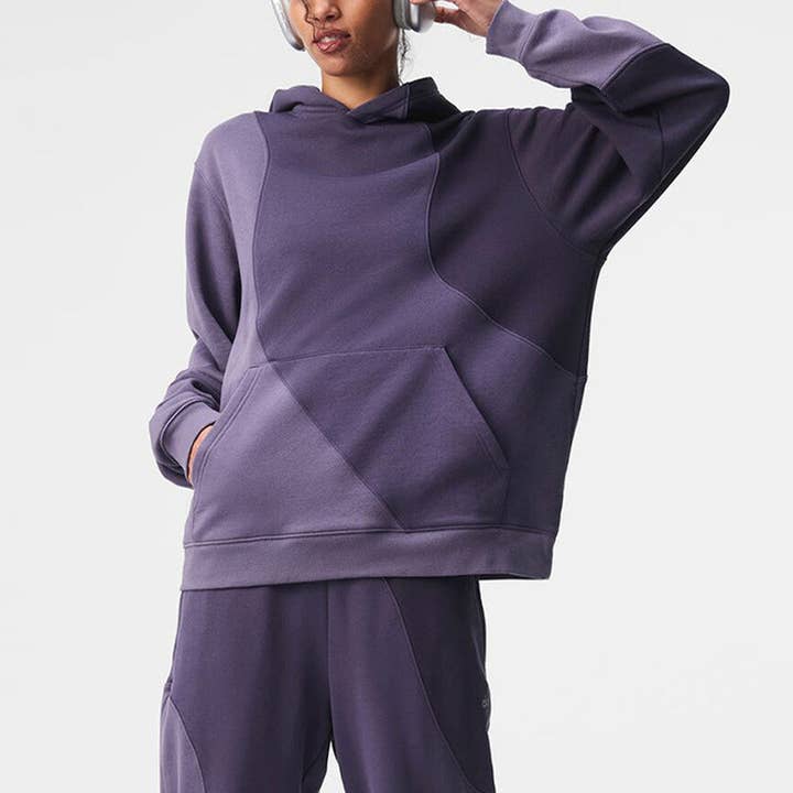 WONDERXFANS - Wholesale Hoodie - Women's - Color-Blocked Loose Casual long sleeve Hoodie Sweatshirt7