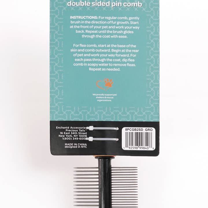 Precious Tails - Wholesale Pet Grooming Aid - Dog - Precious Tails Double Sided Pin Comb4