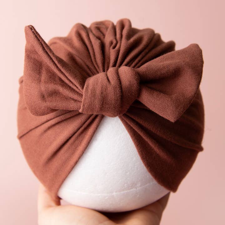 Brown Bow Turban for wholesale by Hello beautiful bows