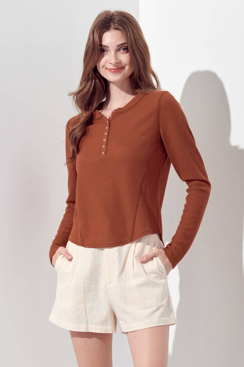 Petal Dew – Großhandel Strickoberteil – Damen – Langarmshirt mit Waffelmuster P000960