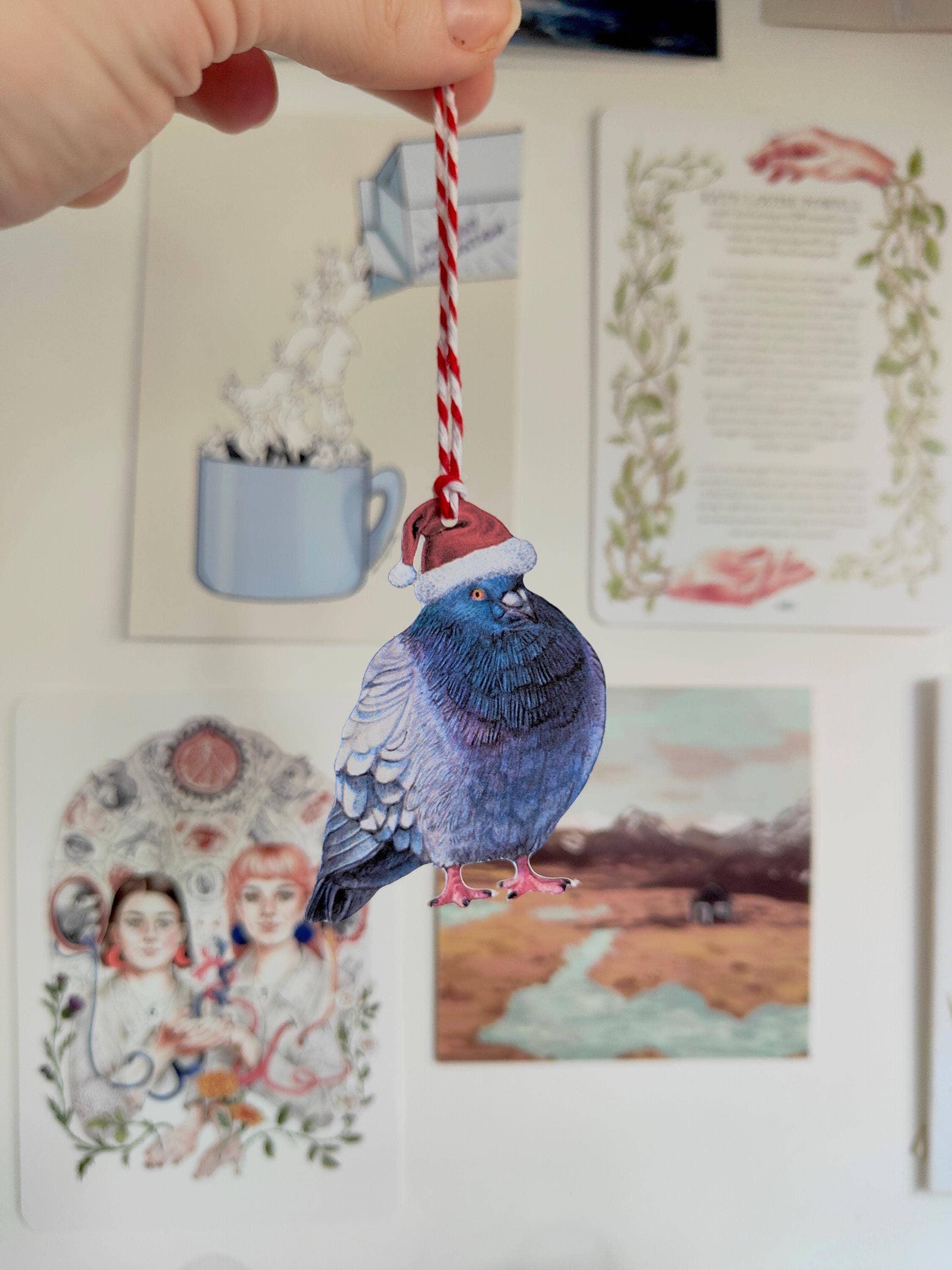 Beth Goodwin Designs - Wholesale Gift Tag - Pigeon Christmas Gift Tags - Set of 6 Card Tags3