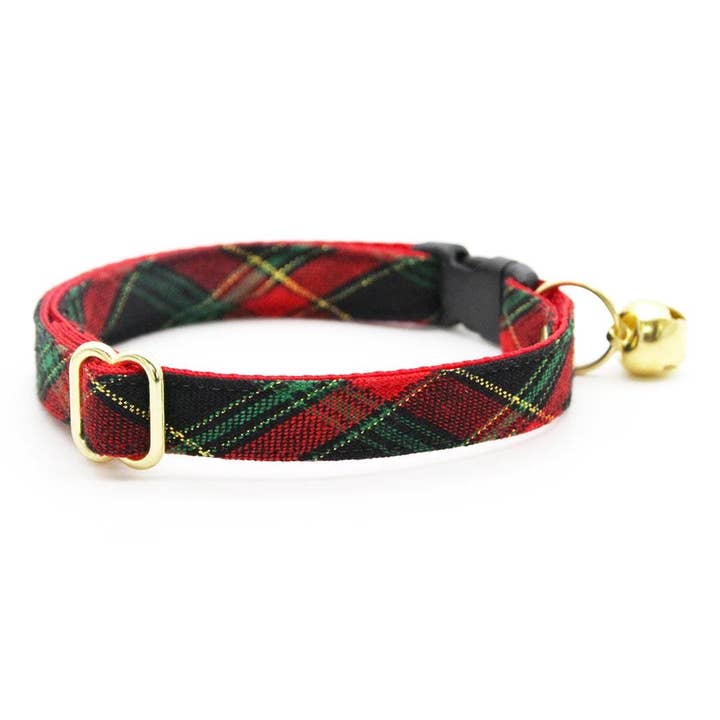 Made By Cleo - Wholesale Pet Collar - Cat - "Telluride" - Red & Green Plaid Holiday Cat Collar1