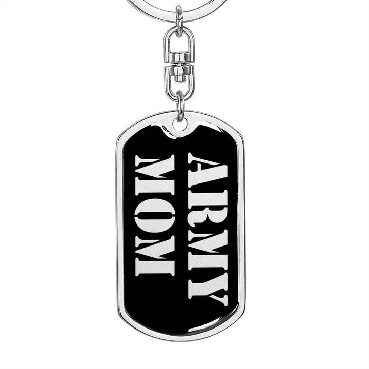 Army Mom v2 - Luxury Dog Tag Keychain for wholesale by Unique Gifts Store