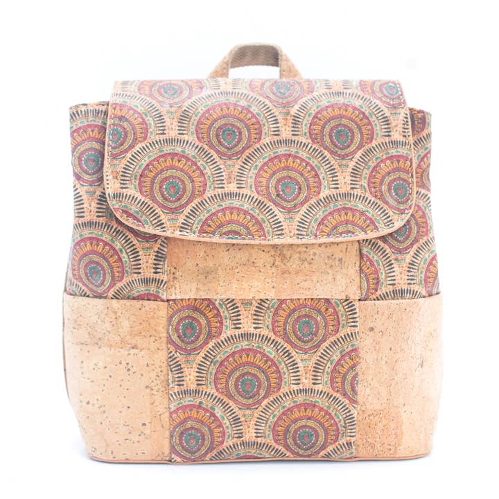 Meninas Bonitas Cork - Wholesale Backpack - Women's - Natural Cork and summer Pattern Women's Backpack BAGF-024