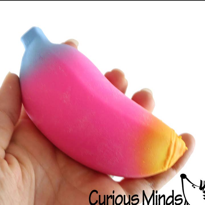 1 Sand Color Filled Squishy Banana Moldable Sensory, Stress for wholesale by Curious Minds Toys