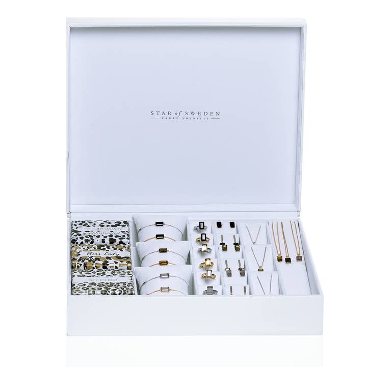 Star Of Sweden – Großhandel Cocktail-/Statement-Ring – Sag Ja! Verstellbarer Ring | Schwarzer, grauer und brauner Stein31