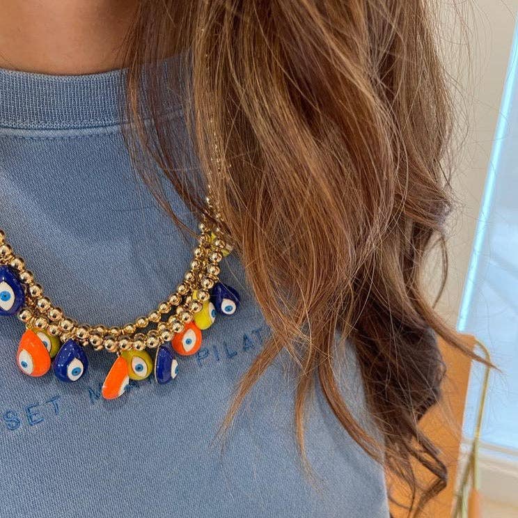 22 Jewelry - Wholesale Pendant/Charm Necklace - RANIA EYE NECKLACE 6MM4