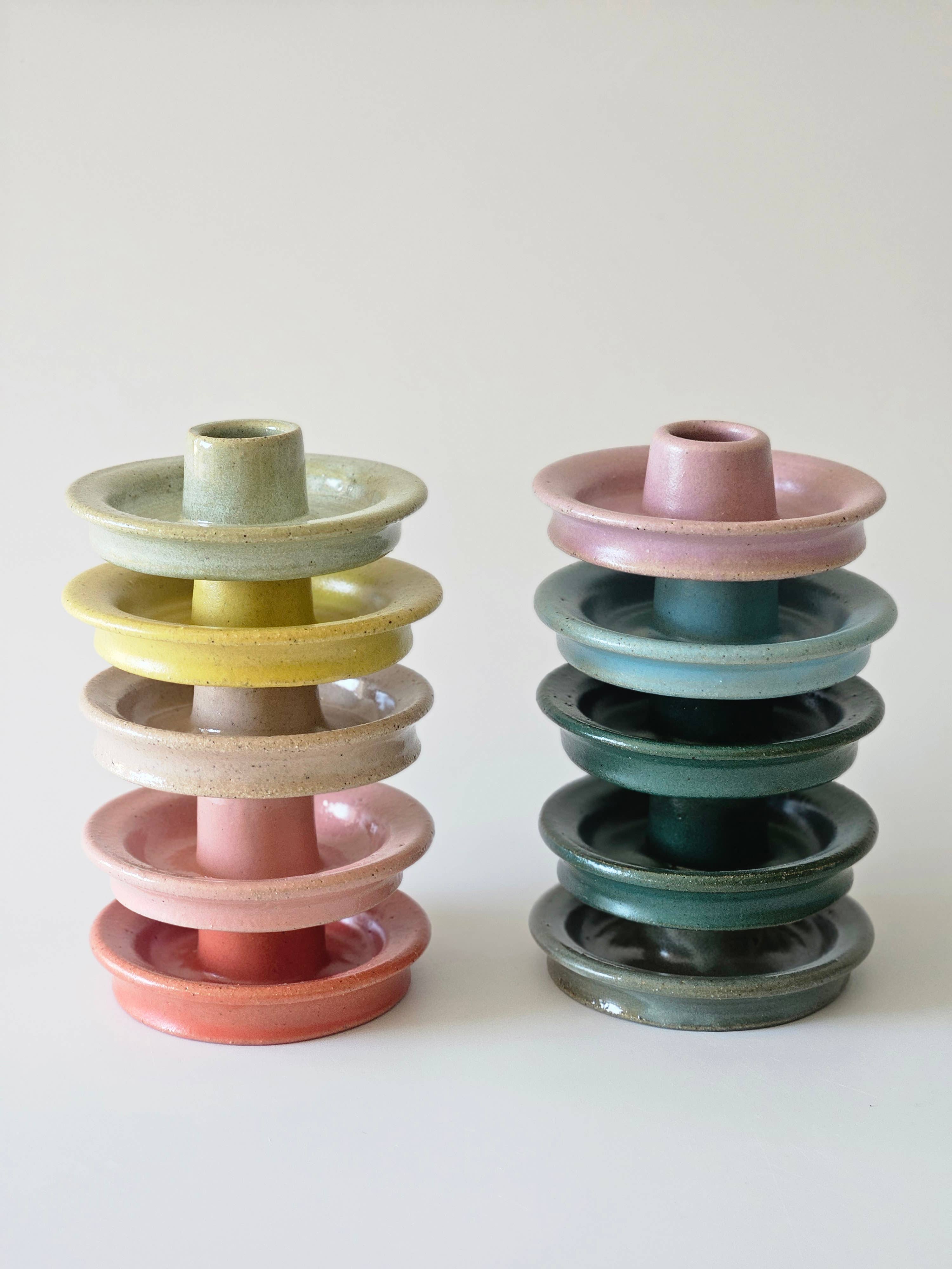 Bad Dogs Studio - Wholesale Candle Holder - Taper Candle Holder • Handmade Colorful Ceramic Earthy Clay