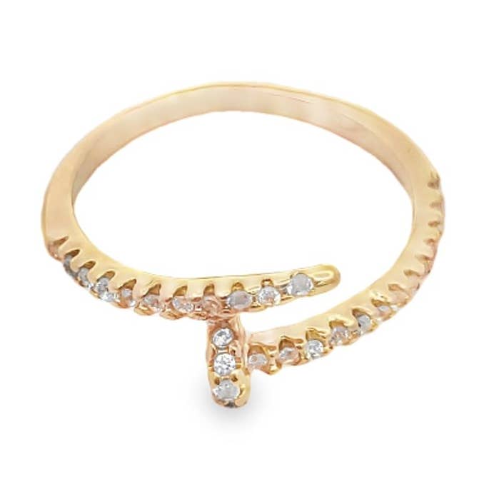CZ Nail Cuff Ring (D107) for wholesale by MIA Jewelry