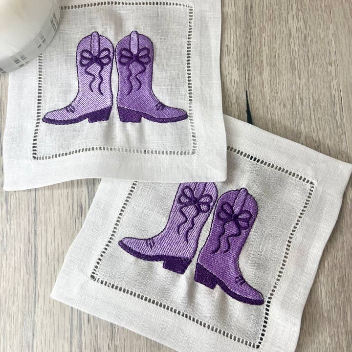 Cowgirl Boots Cocktail Napkin Set for wholesale by Remington Piper Designs